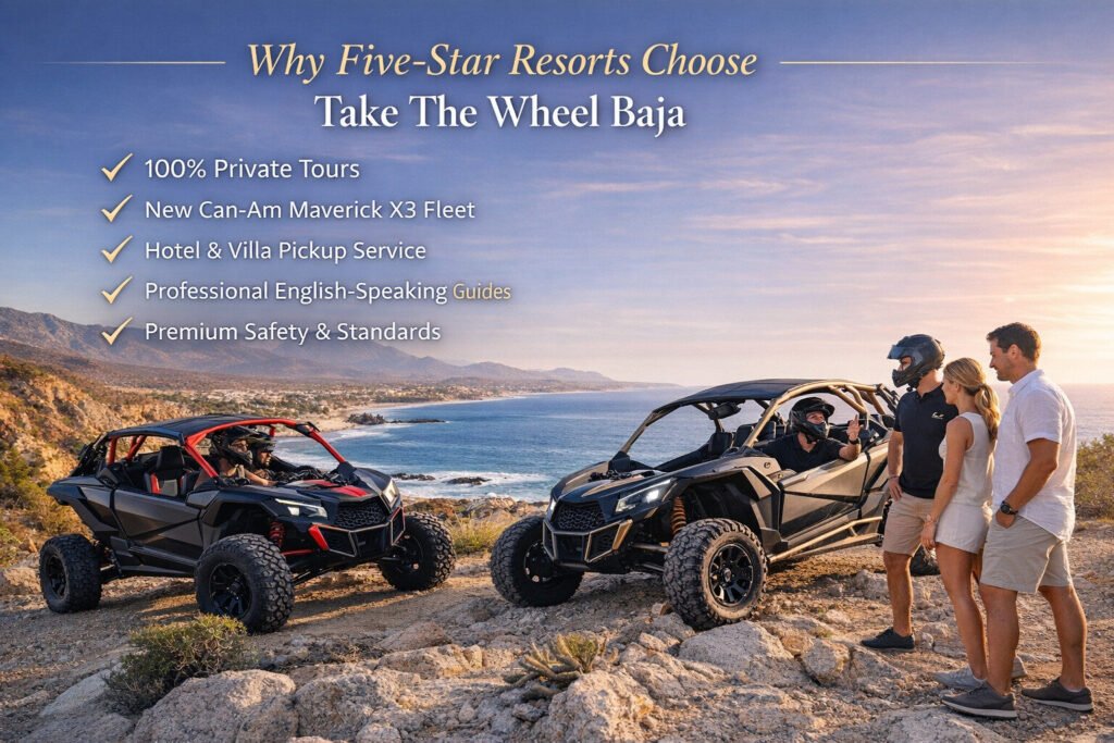 Private Can-Am Maverick X3 off-road tour on Baja desert trail near Cabo San Lucas