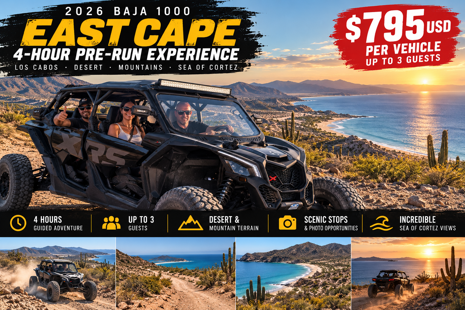 Baja 1000 East Cape Tour in a Can-Am Maverick X3 on the Baja California Sur coast